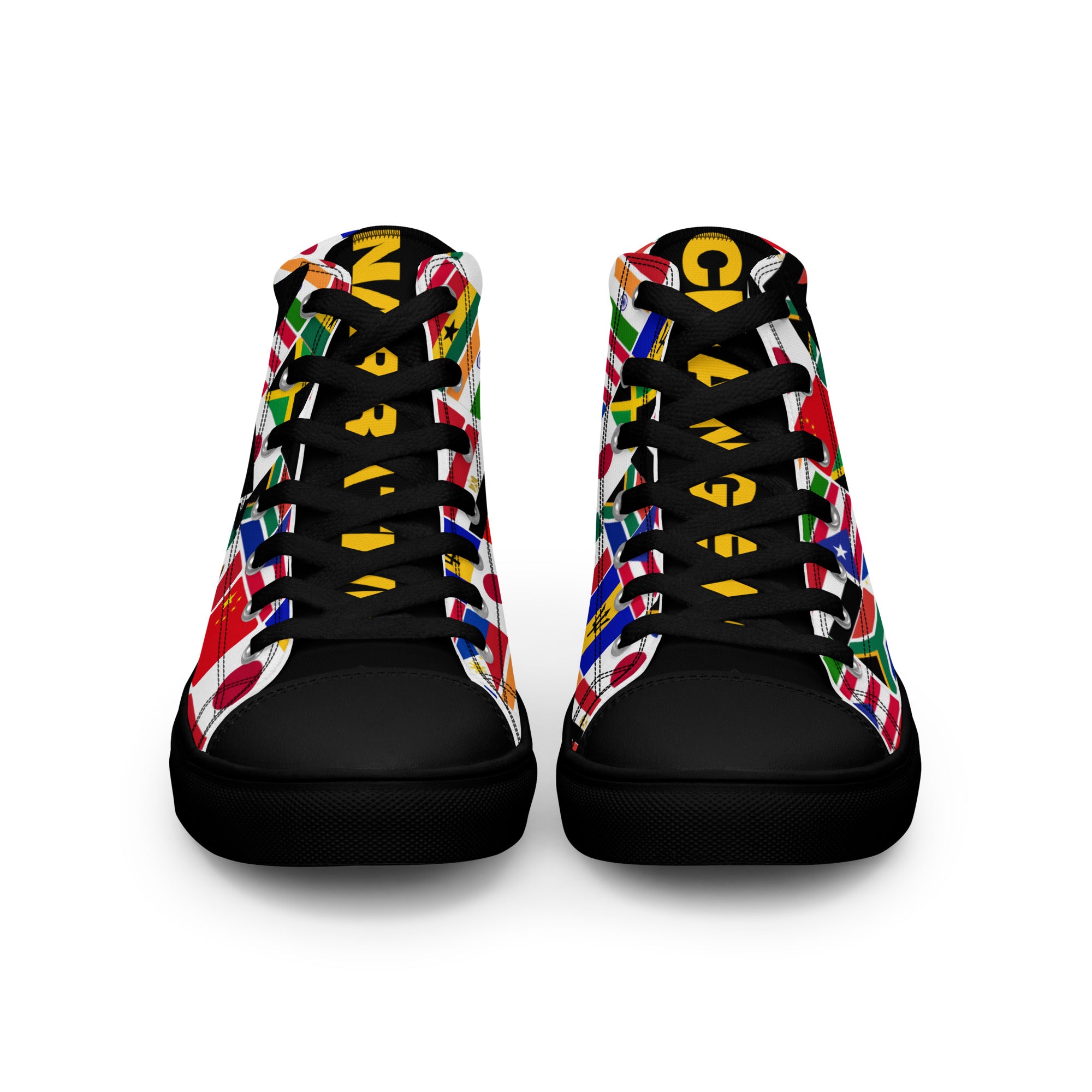 kkkg womens high top canvas shoes black front