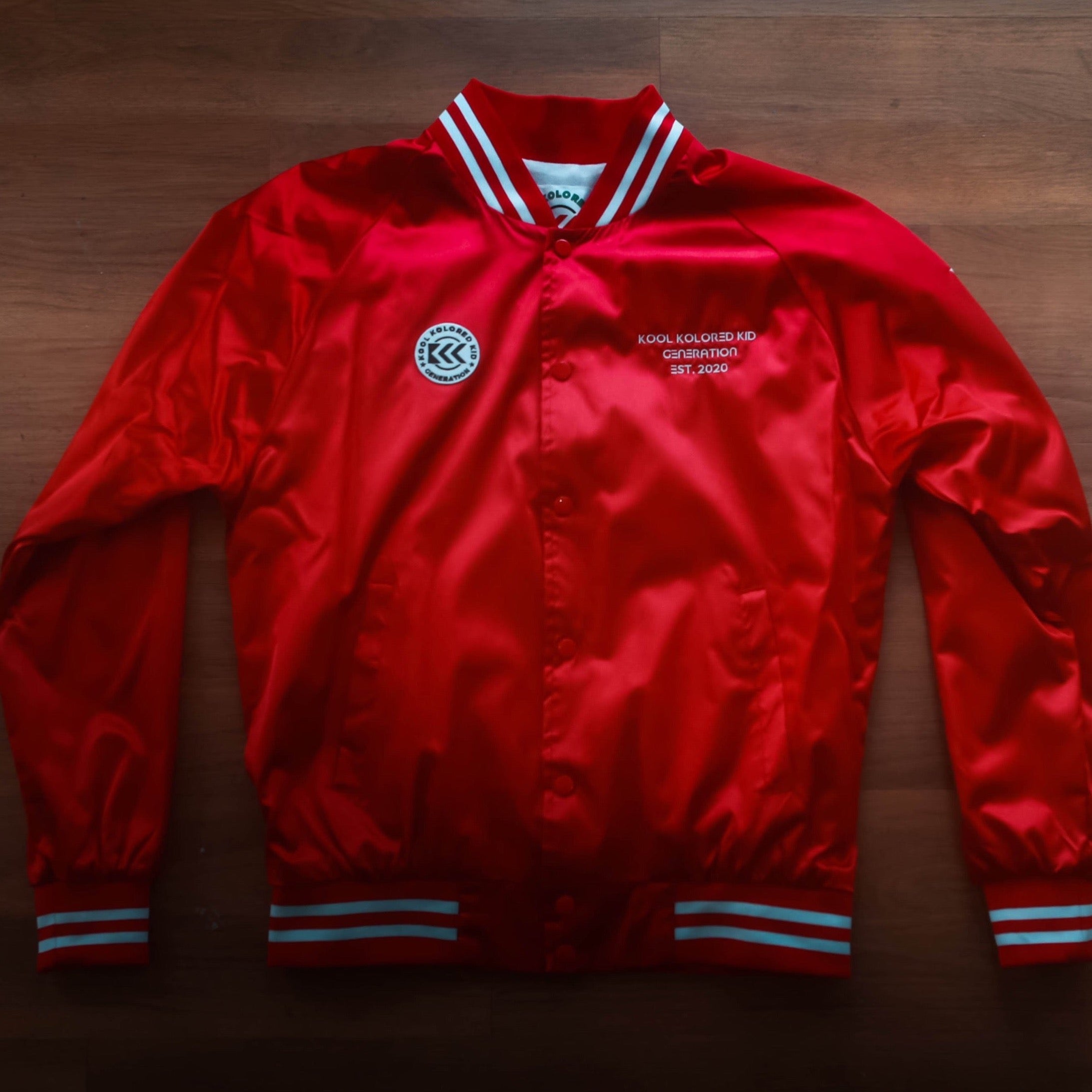 Power Fist Satin Baseball Jacket