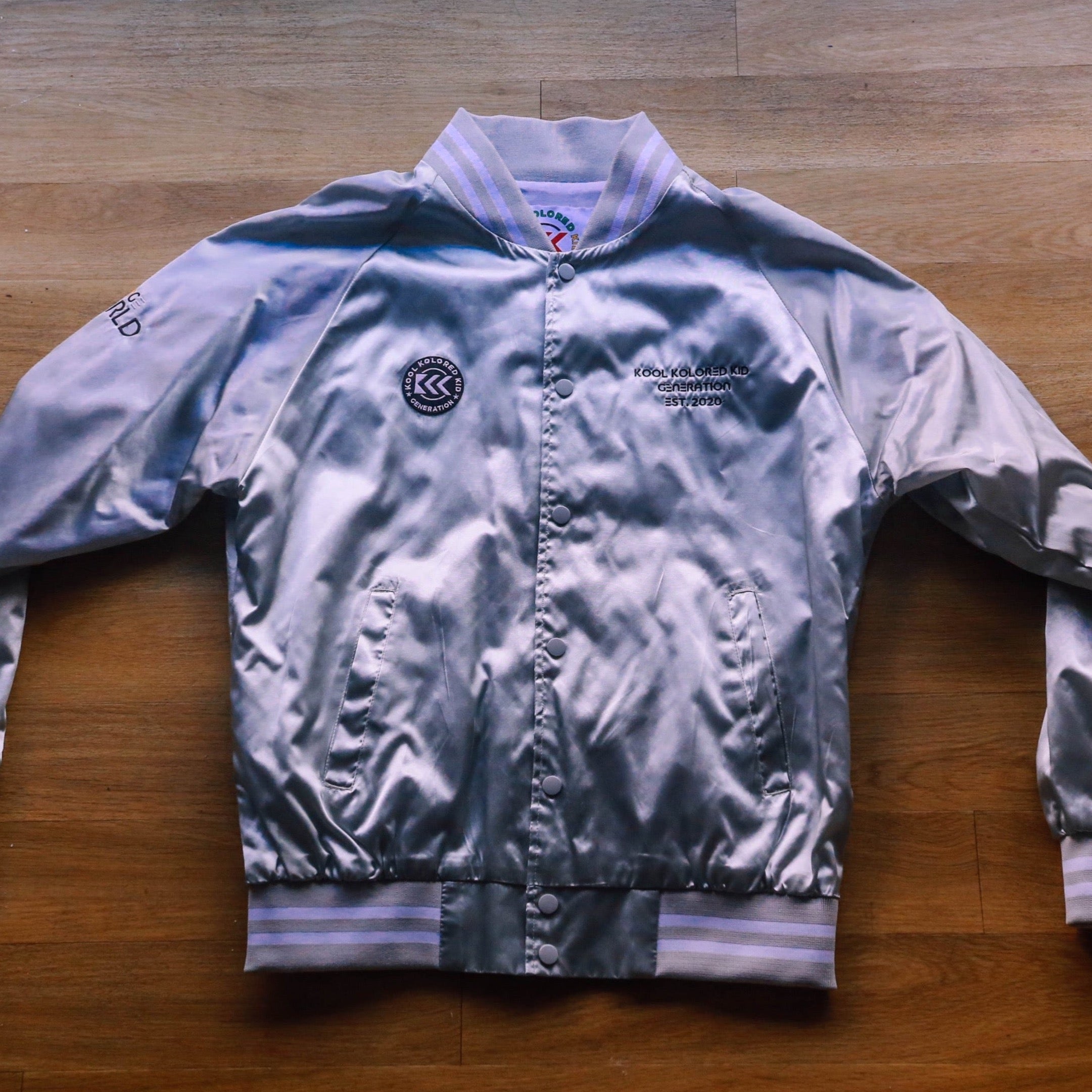 Standing Satin Baseball Jacket